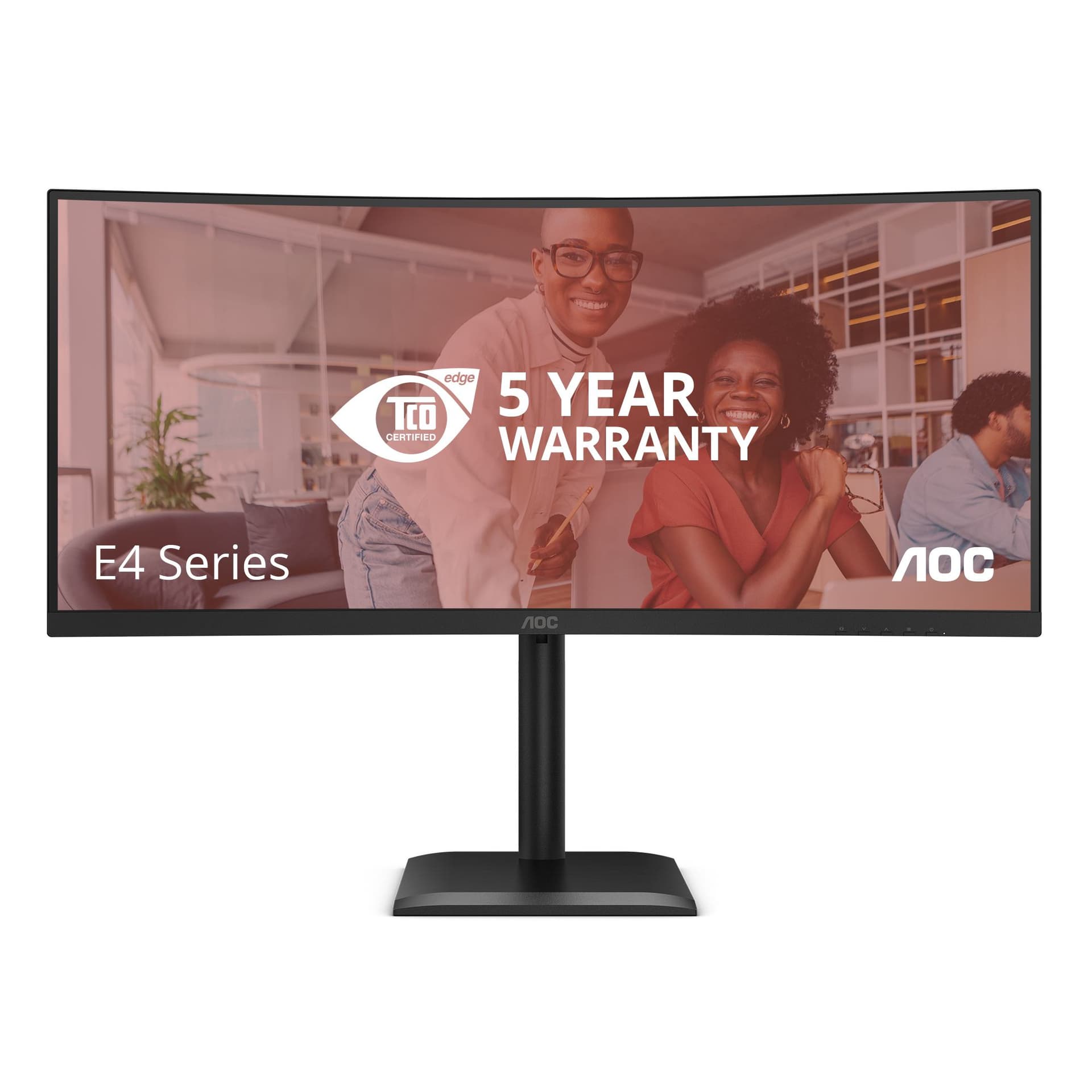 AOC E4 CU34E4CV Monitor PC 86,4 cm [34] 3440 x 1440 Pixel UltraWide Quad HD LCD Nero (AOC CU34E4CV - Monitor a LED - curvato - USB - 34 - 3440 x 1440 UWQHD @ 120 Hz - VA - 3500:1 - HDR10 - 4 ms - 2xHDMI, DisplayPort, USB-C - altoparlanti - nero)