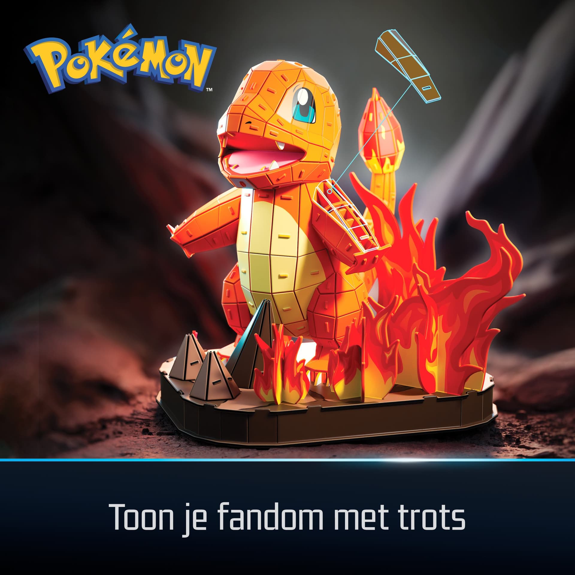 4D Build , Pokémon Charmander, Kit di Modellismo 3D, Puzzle per Adulti, 241 pezzi, dai 12 Anni in su (4D Build - PokÃ©mon Glumanda)
