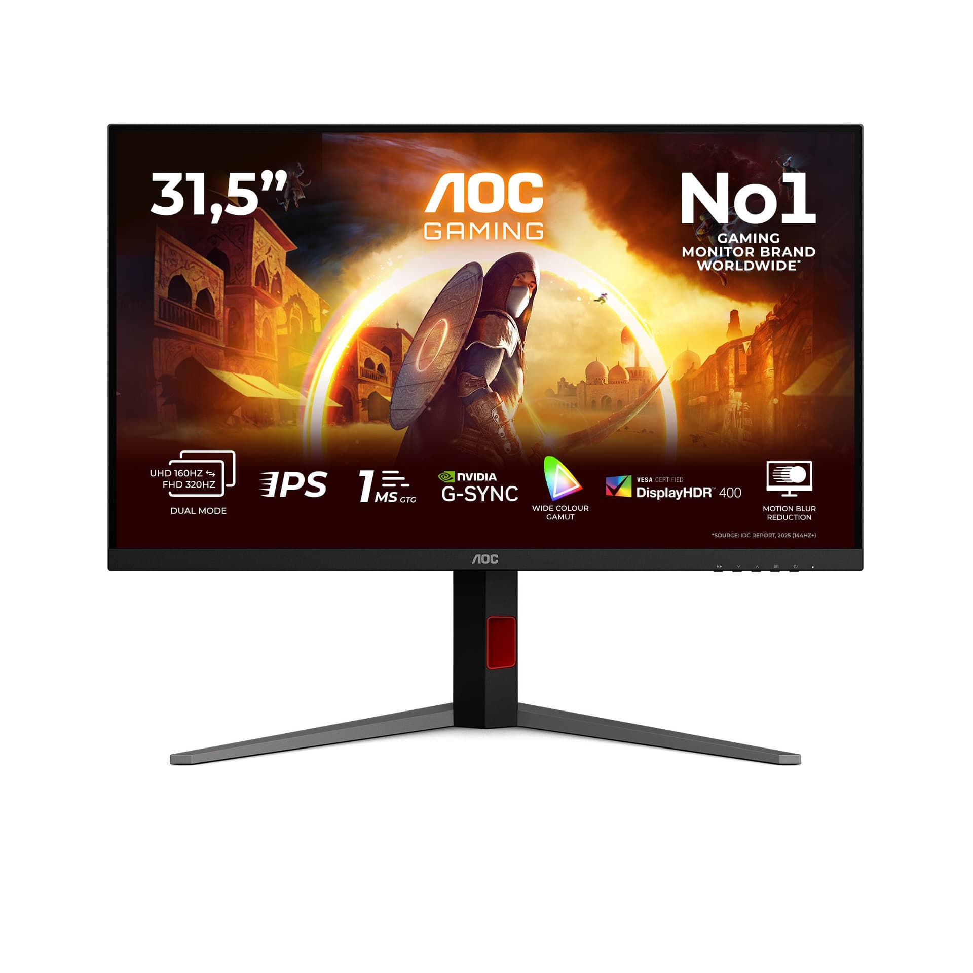 AOC G4 U32G4U Monitor PC 80 cm [31.5] 3840 x 2160 Pixel 4K Ultra HD Nero, Rosso (AOC 31.5 IPS MONITOR U32G4U)