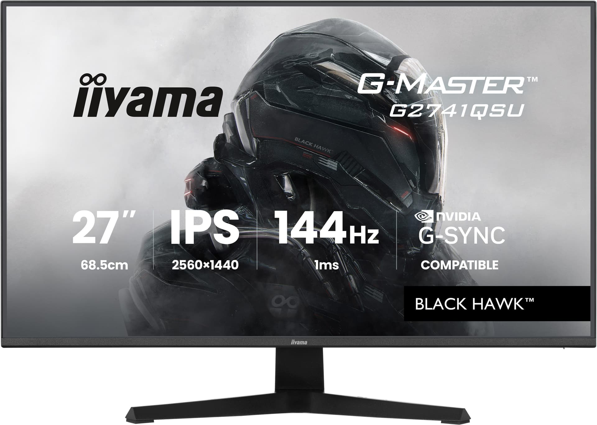 iiyama G-MASTER G2741QSU-B1 Monitor PC 68,6 cm [27] 2560 x 1440 Pixel 4K Ultra HD QLED Nero (27 G-Master G2741QSU-B1 Gaming Monitor - 27 Black QHD IPS Gaming Monitor 1x HDMI 144Hz 1ms)
