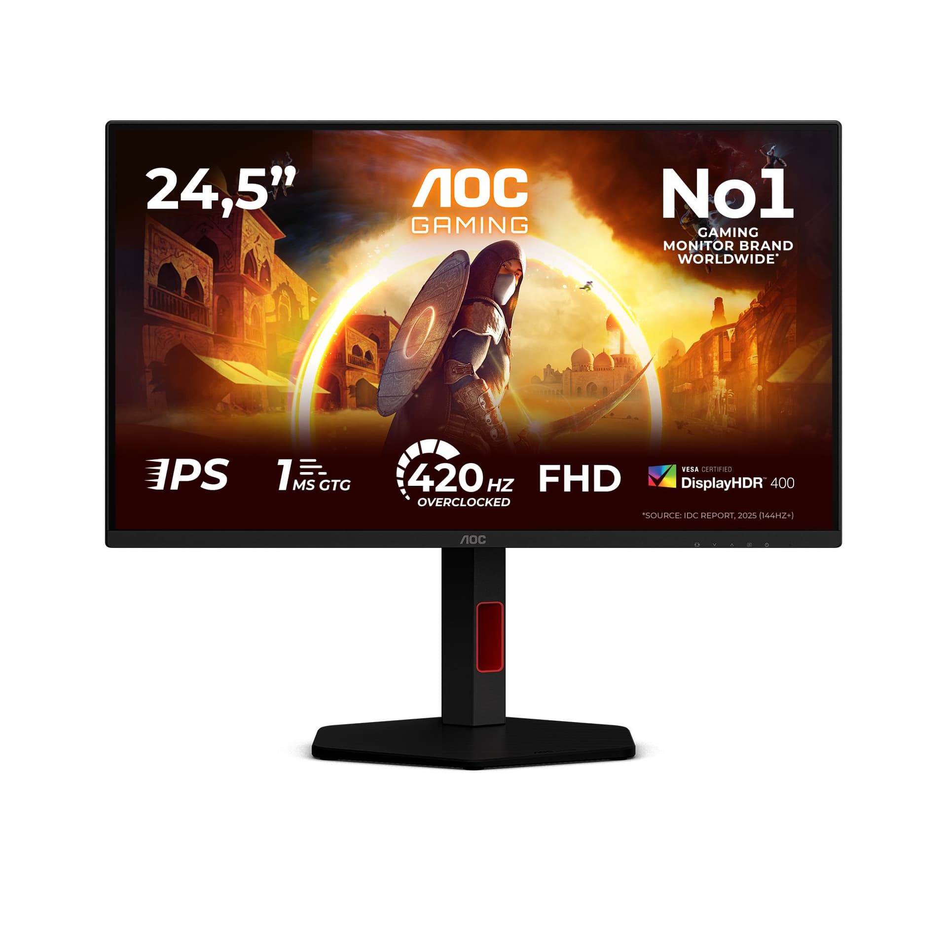 AOC G4 25G4KUR Monitor PC 62,2 cm [24.5] 1920 x 1080 Pixel Full HD LED Nero, Rosso (AOC 24.5 IPS MONITOR 25G4KUR)