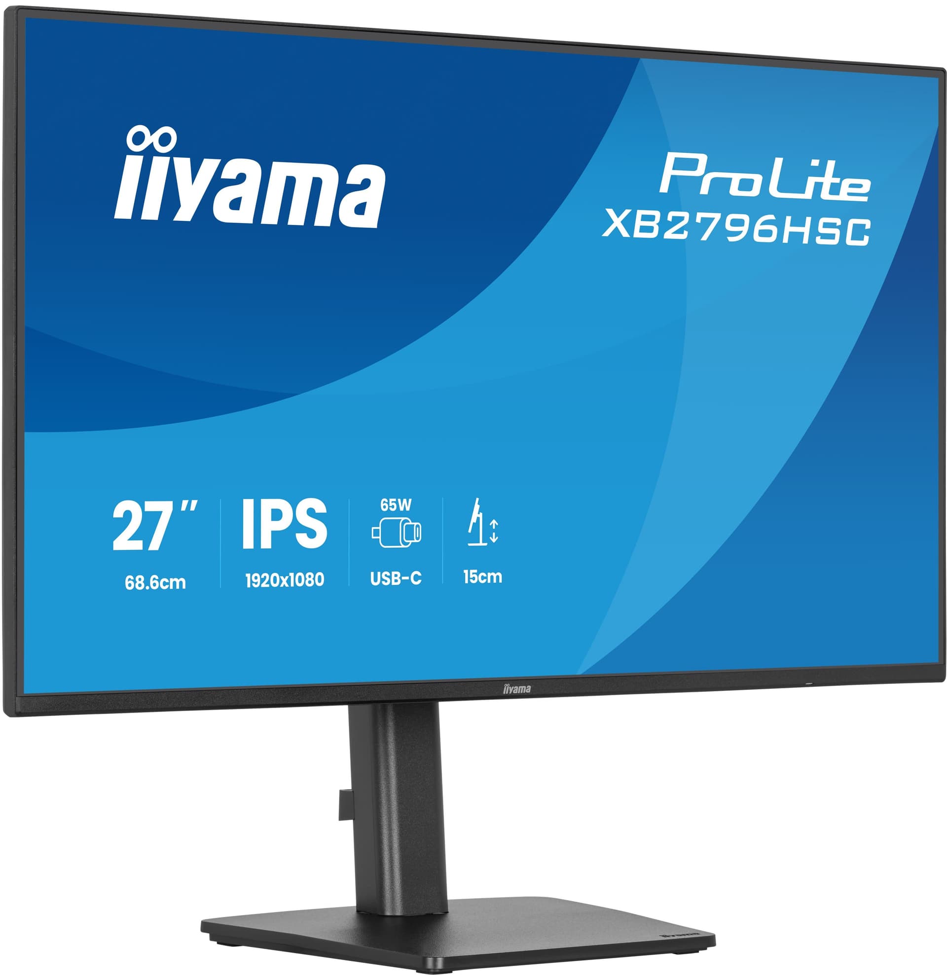 iiyama ProLite XB2796HSC-B1 Monitor PC 68,6 cm [27] 1920 x 1080 Pixel Full HD LED Nero (iiyama ProLite XB2796HSC-B1 - LED monitor - 27 - 1920 x 1080 Full HD [1080p] @ 144 Hz - IPS - 300 cd/mÂ² - 1500:1 - 3 ms - HDMI, USB-C - speakers - black, matte)