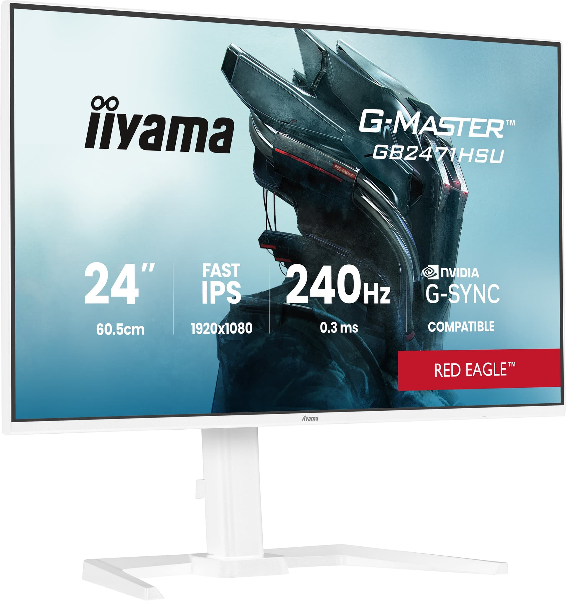 iiyama G-MASTER GB2471HSU-W1 Monitor PC 60,5 cm [23.8] 1920 x 1080 Pixel Full HD LED Bianco (iiyama GB2471HSU-W1 24' monitor)