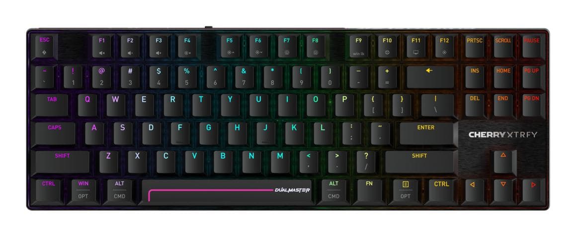 CHERRY MX 8.2 Pro TMR Wireless tastiera Gaming USB + RF Wireless + Bluetooth QWERTY US International Nero (CHERRY XTRFY MX 8.2 PRO TMR - WIRELESS US-INTERNETIONAL) - Versione UK