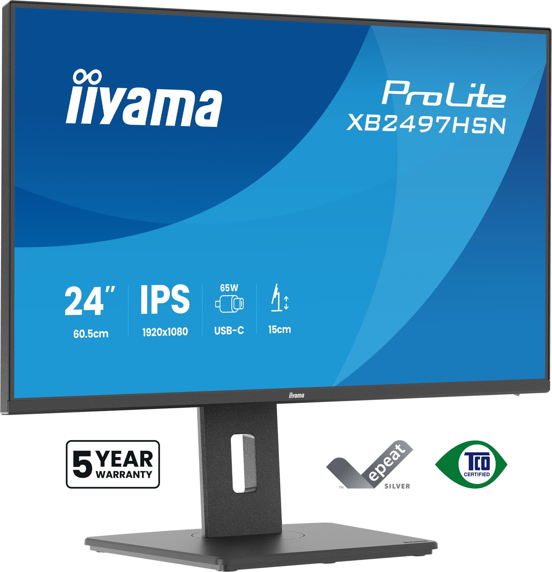 iiyama ProLite XB2497HSN-B1 Monitor PC 60,5 cm [23.8] 1920 x 1080 Pixel Full HD LED Nero (iiyama ProLite XB2497HSN-B1 - Monitor a LED - 24 [23.8 visualizzabile] - 1920 x 1080 Full HD [1080p] @ 100 Hz - IPS - 350 cd/mÂ² - 1500:1 - 1 ms - 2xHDMI, 2xDis