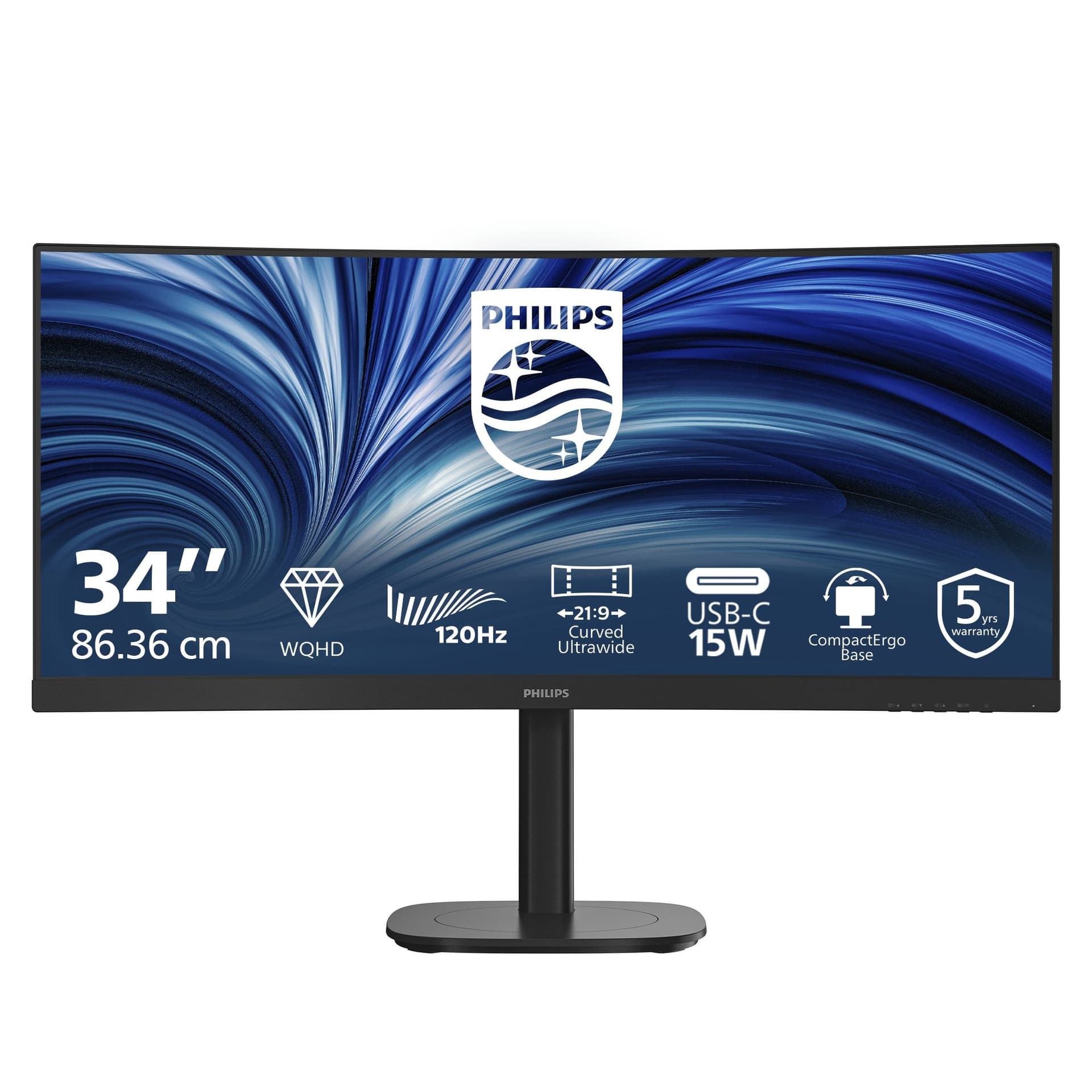 Philips 34B2N3500C/00 Monitor PC 86,4 cm [34] 3440 x 1440 Pixel Wide Quad HD LCD Nero (34B2N3500C/00 34IN 21:9 VA - 120HZ 3440X1440 4MS 3500:1 HDMI)