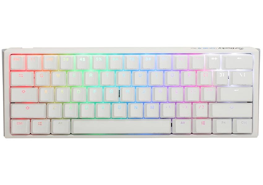 Ducky One3 Pure White Mini tastiera Gaming USB Inglese UK Bianco (Ducky One 3 Classic 60 USB RGB Mechanical Gaming Keyboard Cherry Silver - Pure W) - Versione UK