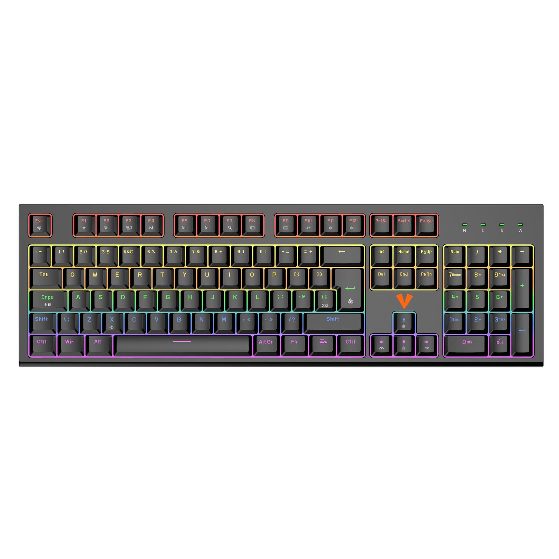 VIDA MAGNA MAGNETIC USB RGB KEYBOARD tastiera Gaming QWERTY Inglese UK Nero (VIDA MAGNA MAGNETIC USB RGB KEYBOARD) - Versione UK