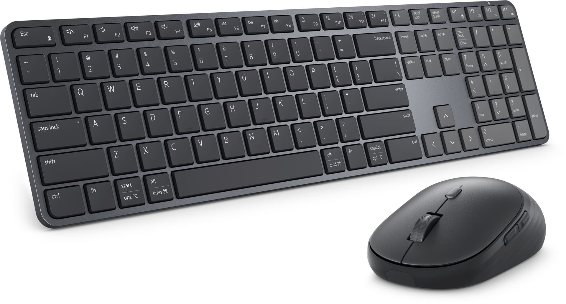 DELL Pro 7 Slim KM726 tastiera Mouse incluso Casa/ufficio RF senza fili + Bluetooth QWERTY Italiano Nero (Dell Pro 7 KM726 - Set mouse e tastiera - Slim - senza fili - 2.4 GHz, Bluetooth - QWERTY - italiana - grafite)