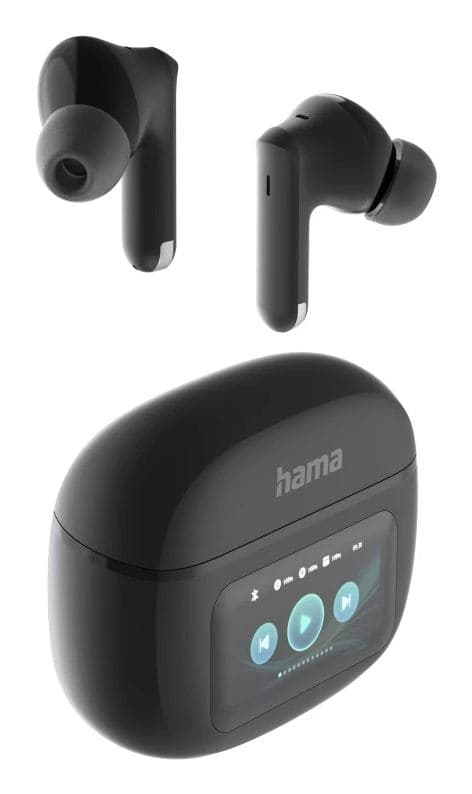 Hama 00221820 cuffia e auricolare True Wireless Stereo [TWS] In-ear Musica e Chiamate Bluetooth Nero (SPIRIT TOUCH BTOOTH BUDS DISP BLACK)