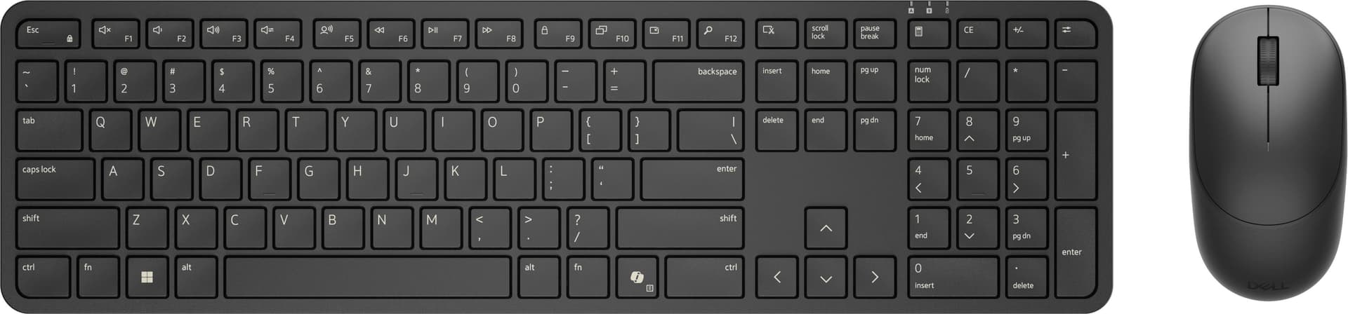 DELL Pro 5 KM526 tastiera Mouse incluso Casa/ufficio RF Wireless QWERTY US International Nero (DELL PRO 5 KEYBOARD AND MOUSE - KM526 US [QWERTY] BLACK) - Versione Tedesca