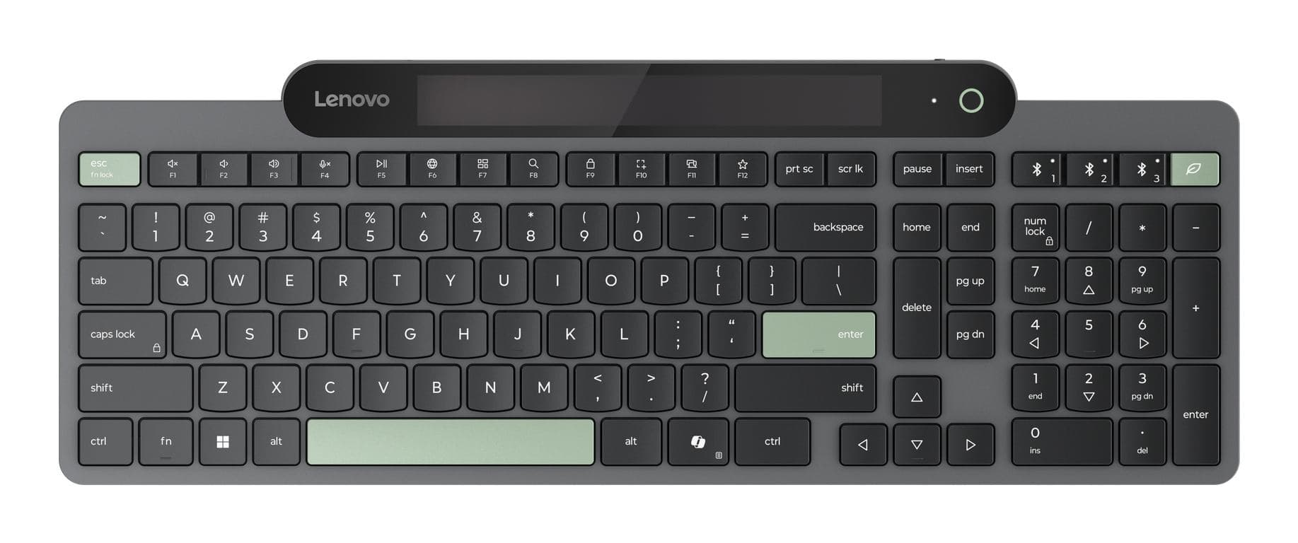 Lenovo 4Y41R69497 tastiera Casa/ufficio Bluetooth Italiano Nero, Verde (Lenovo - Tastiera - autocaricante - senza fili - Bluetooth 5.1 - QWERTY - italiana - nero - confezione brown box)