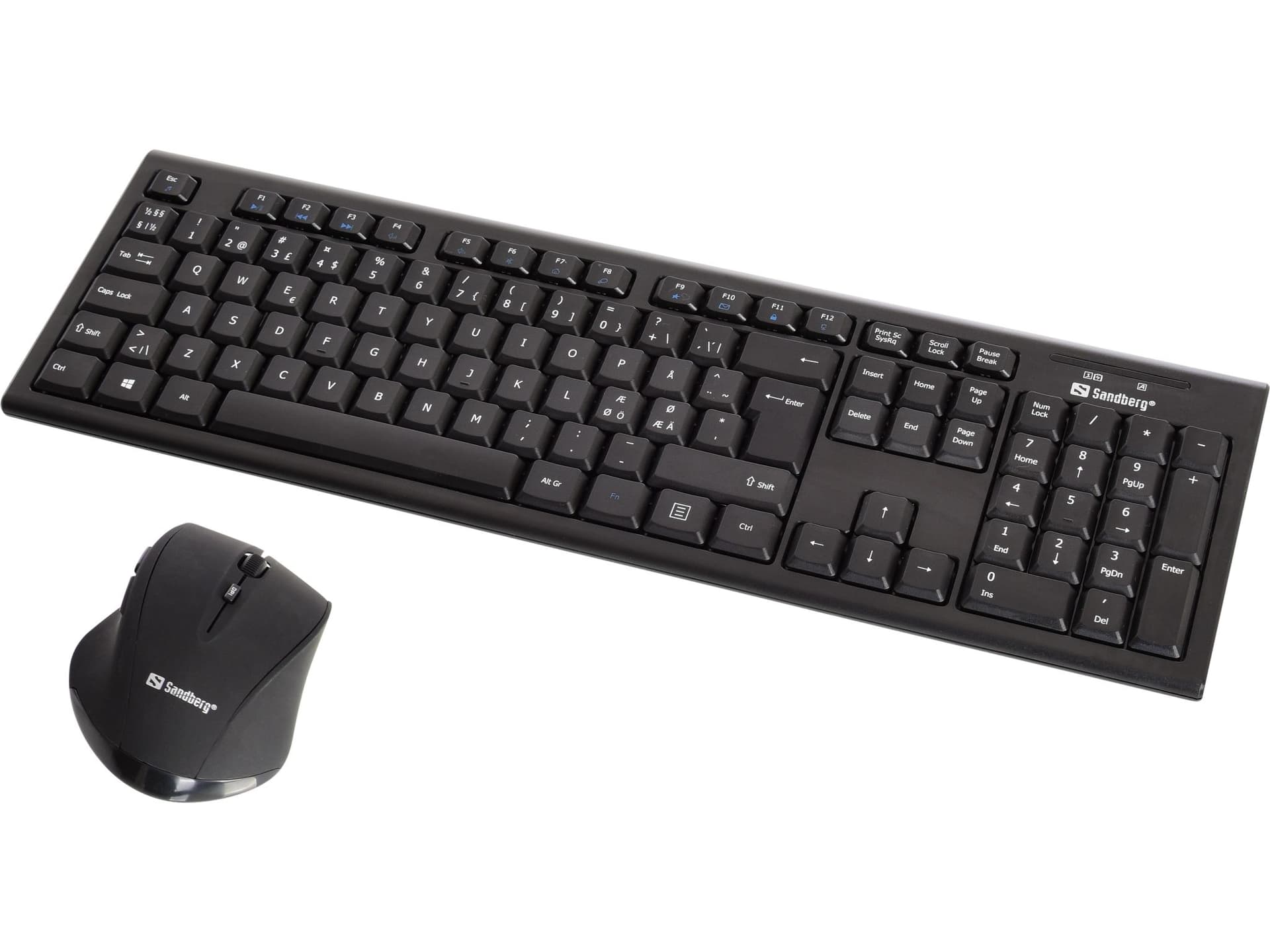 Sandberg Wireless Office DesktopSet Nor (Wireless Office DesktopSet Nor - Wireless Office DesktopSet - Nor, Wireless, RF Wireless, Mechanical, QWERTY, Black, Mouse included - Warranty: 60M)