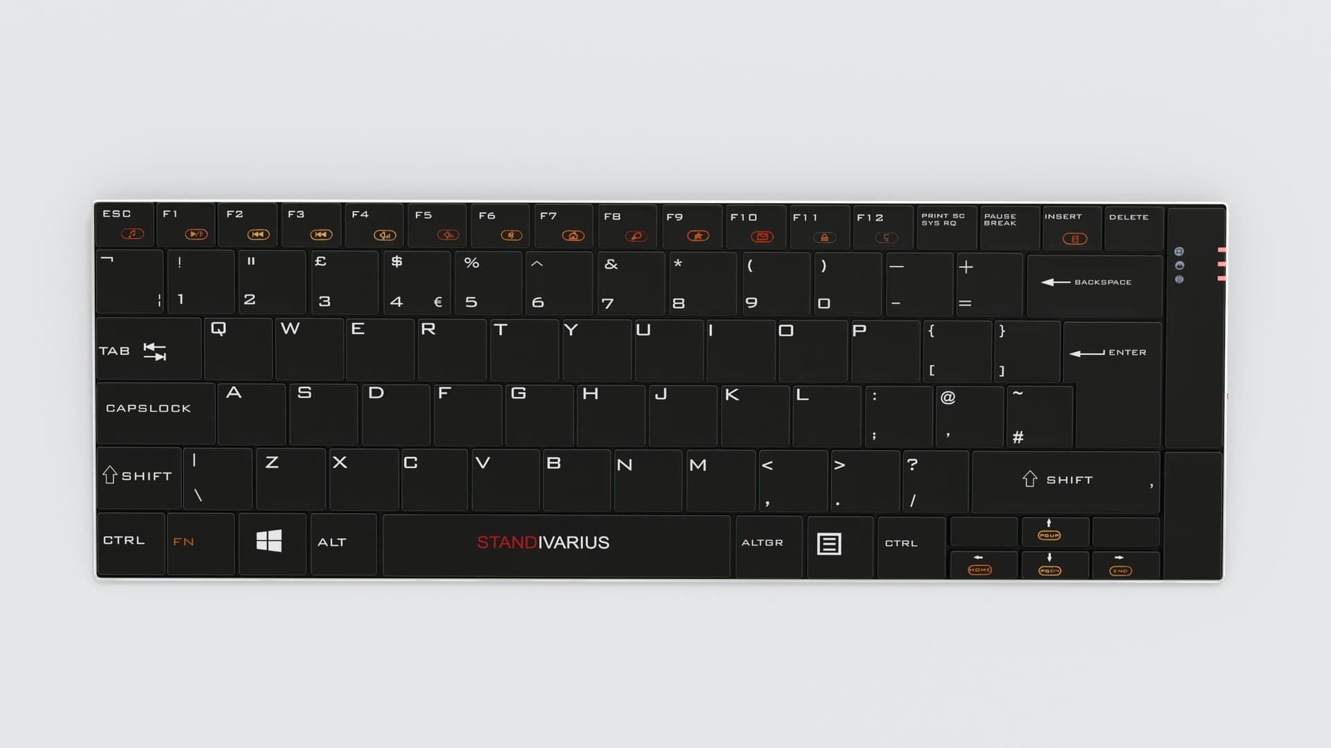 STANDIVARIUS Solo X tastiera Universale RF senza fili + Bluetooth QWERTY Inglese UK Alluminio, Nero (2.4 GHz Wireless Rechargeable Keyboard - Black) - Versione UK