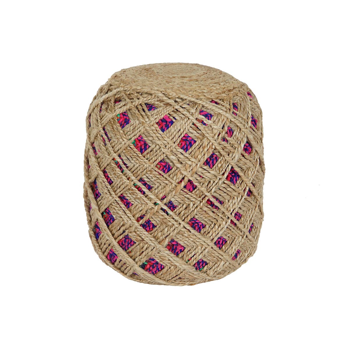 Poggiapiedi Home ESPRIT marrone multicolore juta 40 x 40 x 4