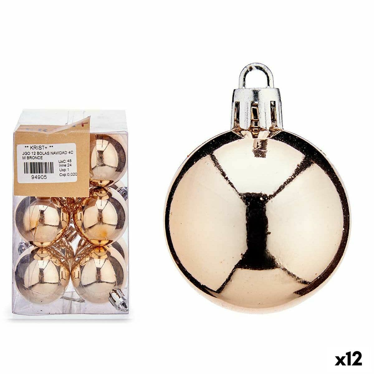 Set palline di Natale Krist+ bronzo PVC Ø 4 cm
