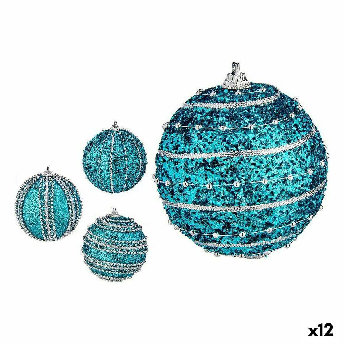 Set palline di Natale Krist+ blu PVC Ø 8 cm