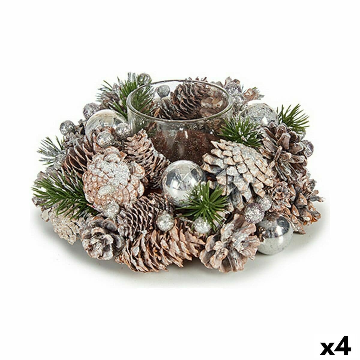 Portacandele di Natale Krist+ Bianco Trasparente 19 x 9 x 19