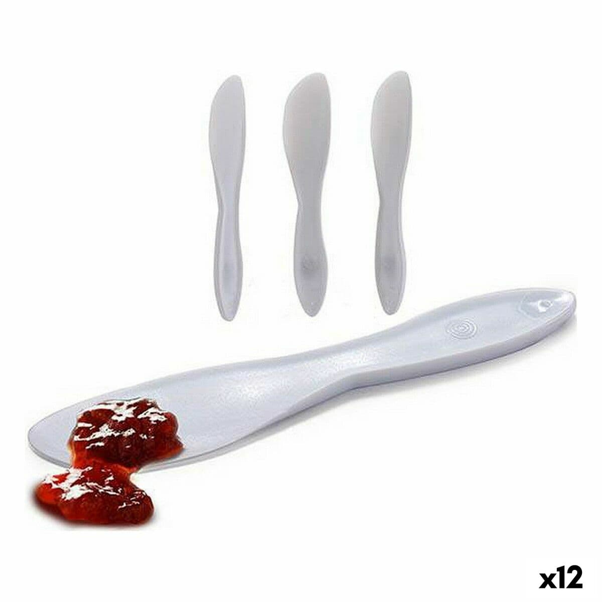Set coltelli Kinvara bianchi plastica - 3 pezzi