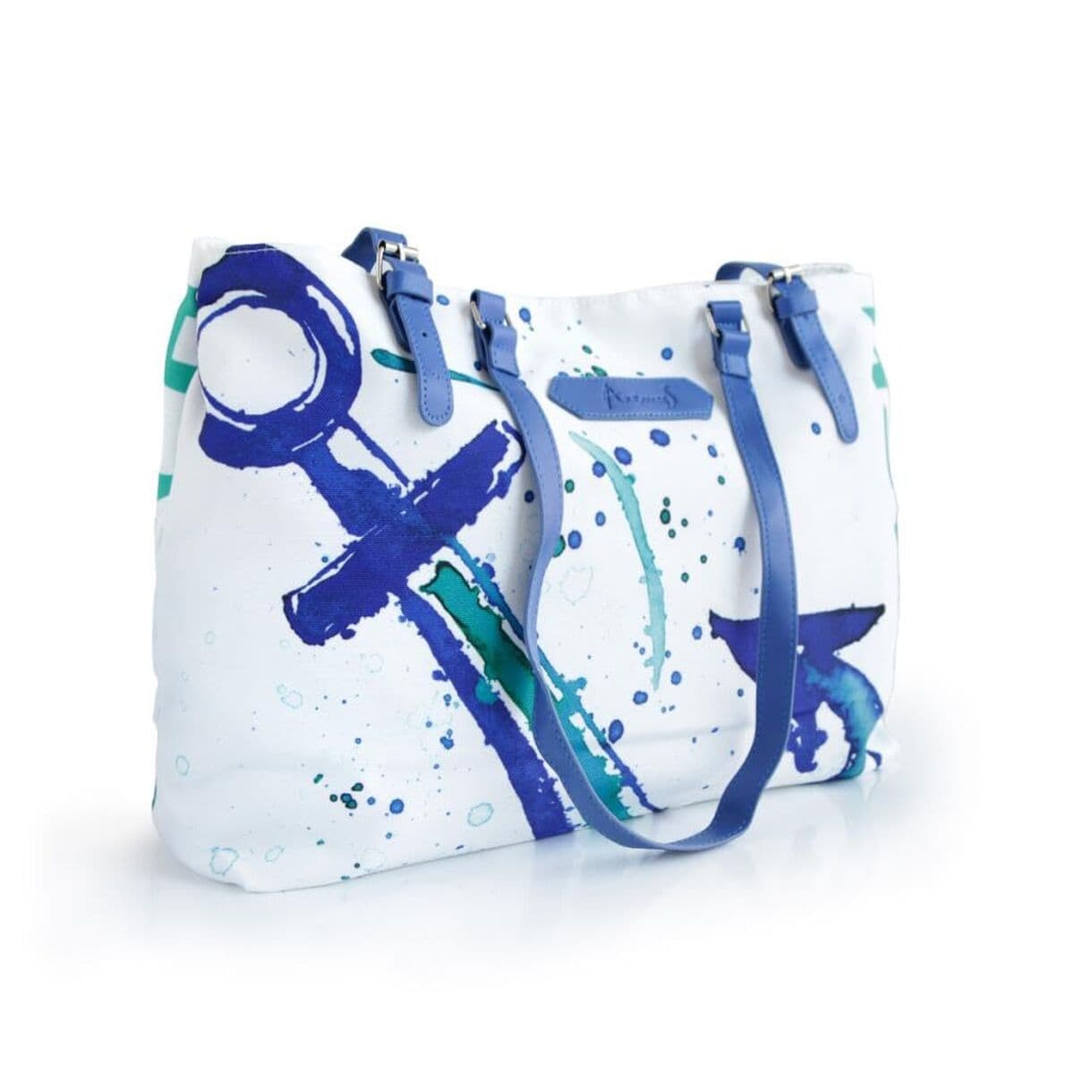 Anemoss Borsa da spiaggia Anchor blu bianco 50x28 cm poliest