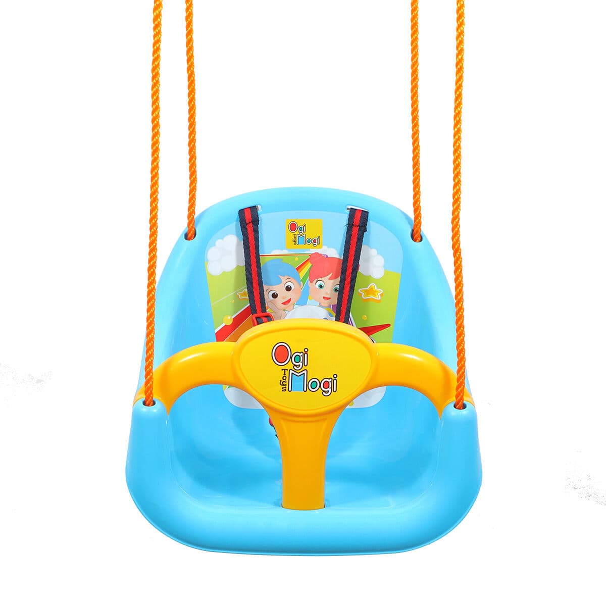 Ogi Mogi Toys Altalena in plastica gialla e blu per bambini